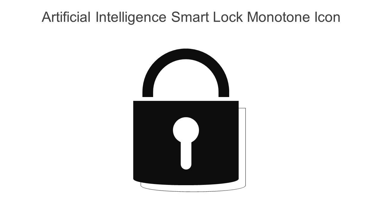 Artificial Intelligence Smart Lock Monotone Icon In Powerpoint Pptx Png And Editable Eps Format