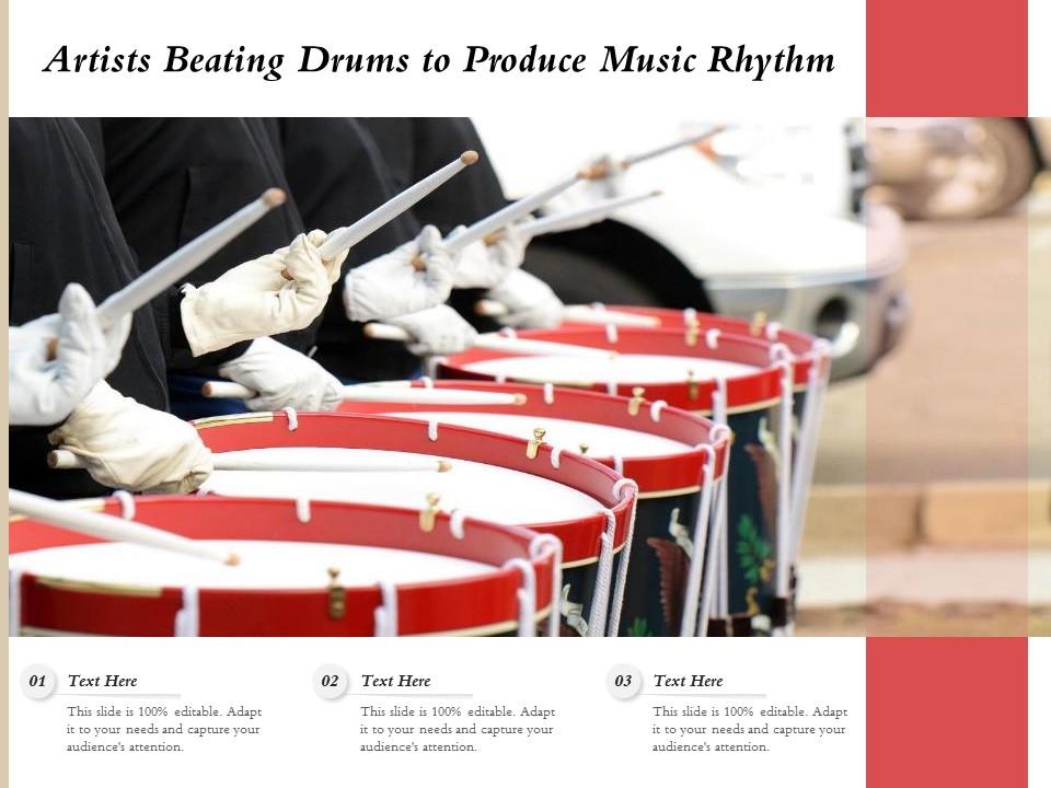 Artists beating drums to produce music rhythm Slide01