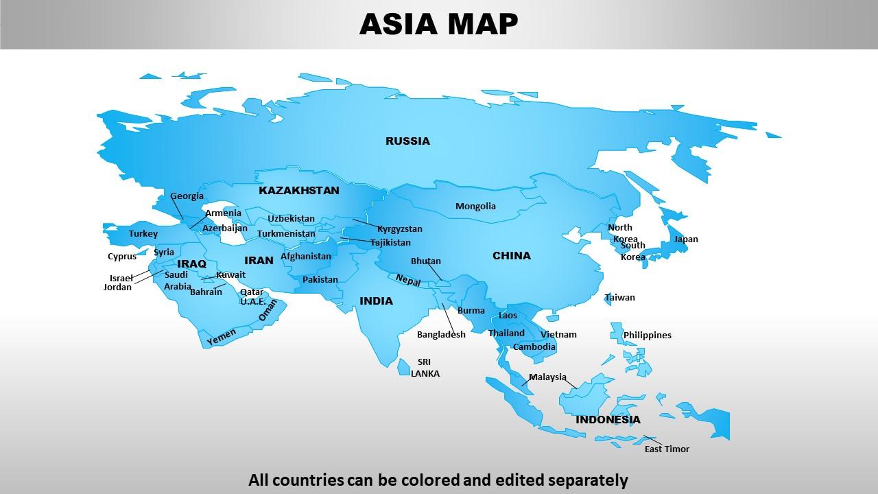 Asia continents powerpoint maps Slide00