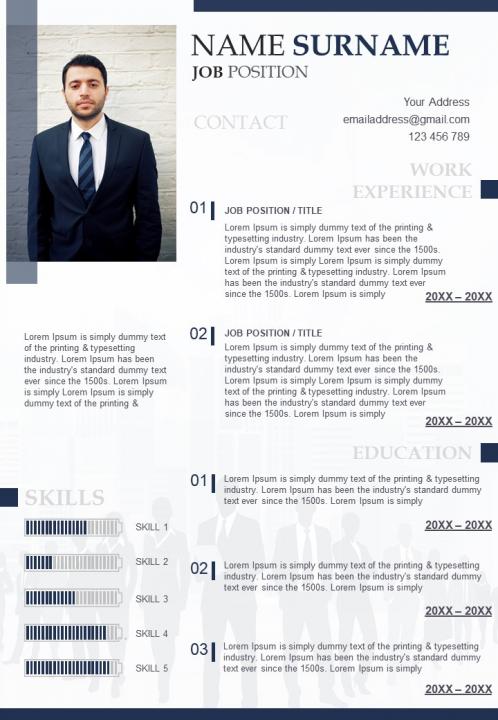 Attractive resume powerpoint template for business professionals Slide01