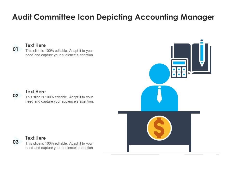 Audit committee icon depicting accounting manager Slide00