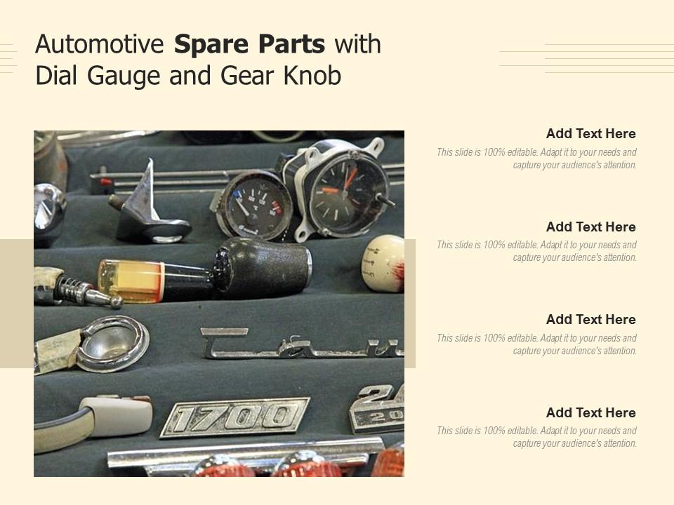 Automotive Spare Parts With Dial Gauge And Gear Knob | Presentation ...