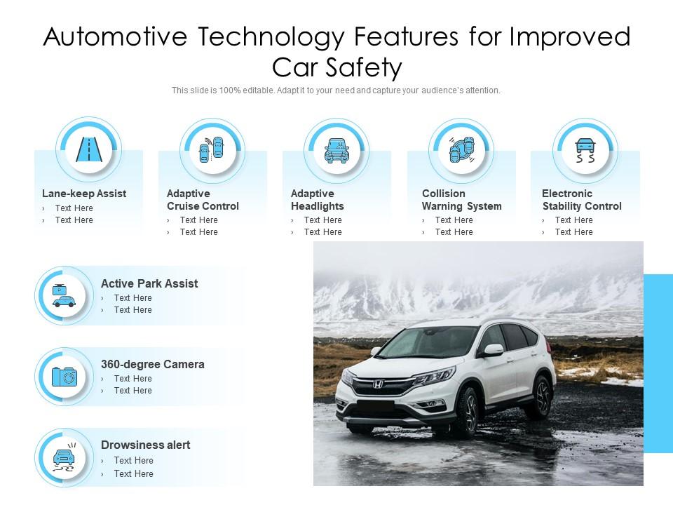 Automotive Technology Features For Improved Car Safety Presentation