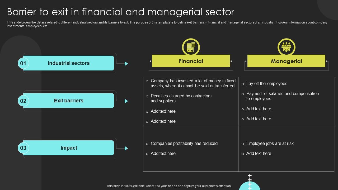 Barrier To Exit In Financial And Managerial Sector