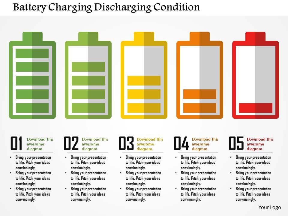 Battery charging discharging condition flat powerpoint design Slide00