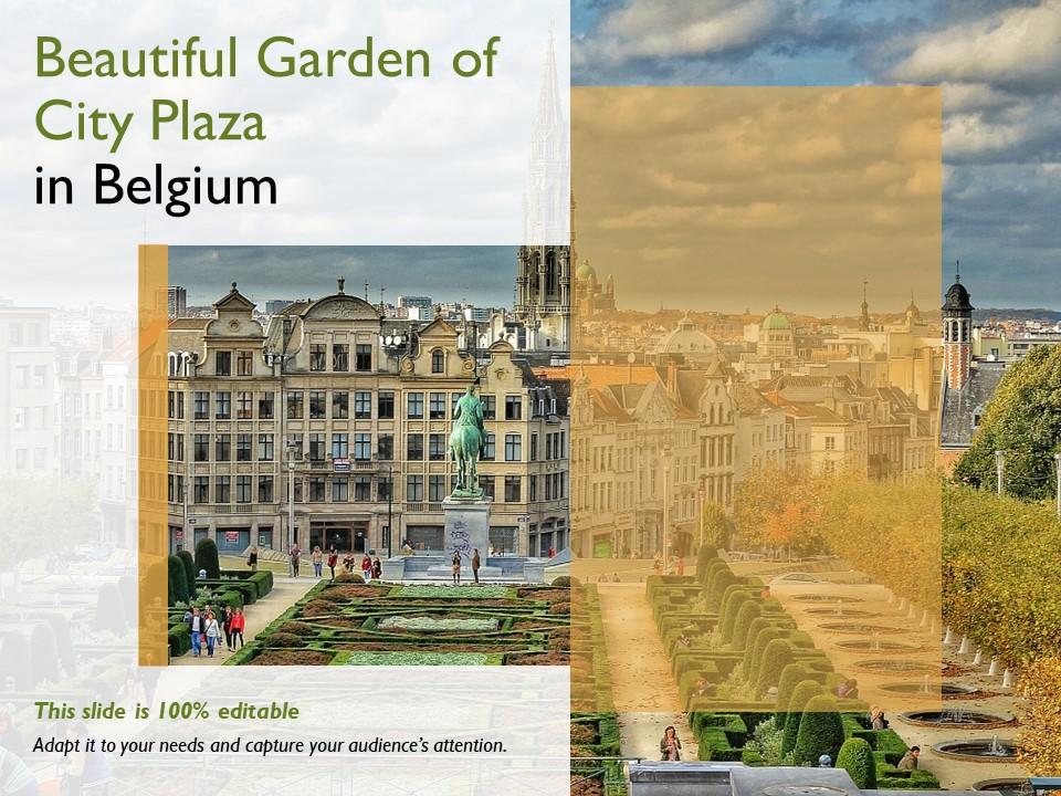 Beautiful garden of city plaza in belgium Slide00