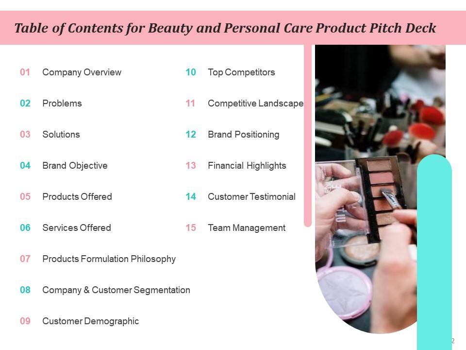 Beauty And Personal Care Product Pitch Deck PPT Template Presentation Graphics Presentation