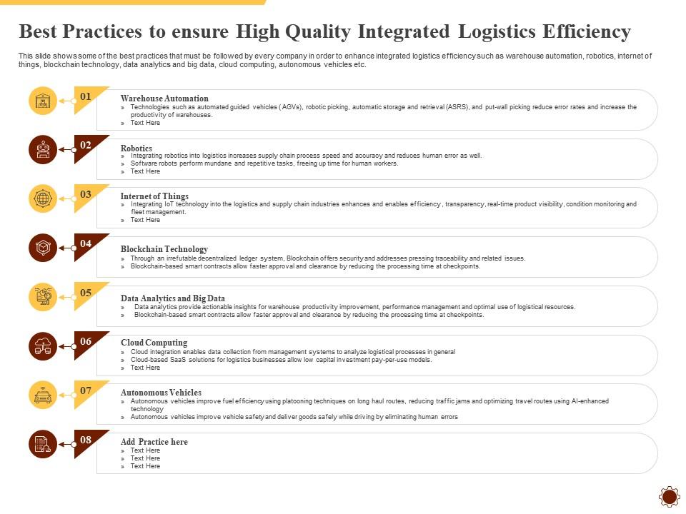Best practices to ensure high integrated logistics management for increasing operational efficiency Slide00