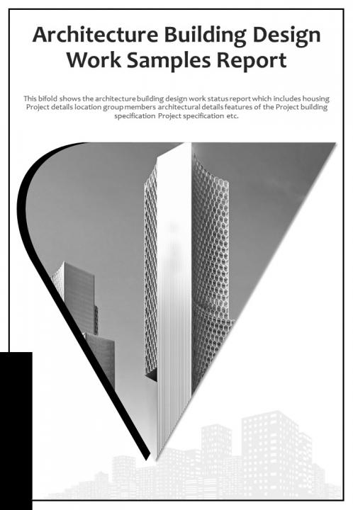 Bi fold architecture building design work samples document report pdf ppt template Slide01