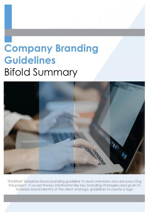 Bi fold company branding guidelines summary document report pdf ppt template Slide01