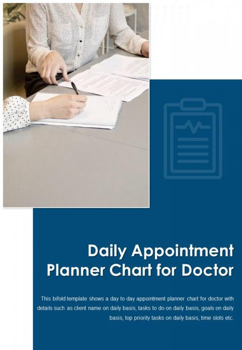 Bi fold daily appointment planner chart for doctor document report pdf ppt template one pager Slide01