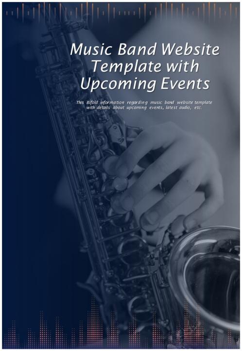 Bi fold music band website with upcoming events document report pdf ppt template Slide01