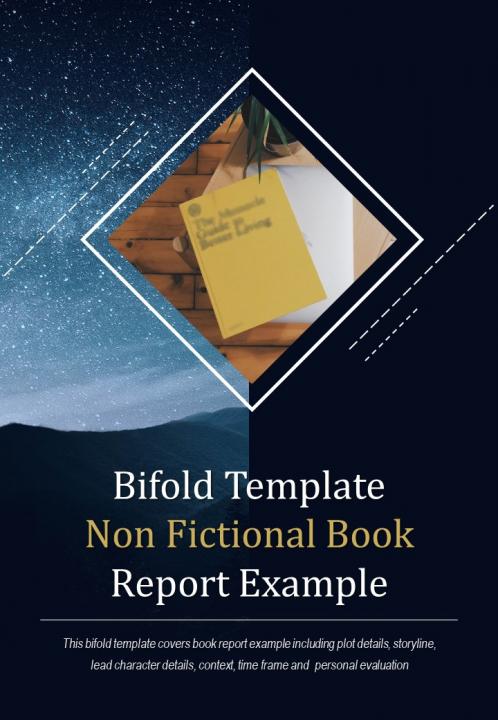 Bi fold template non fictional book report example document pdf ppt one pager Slide01