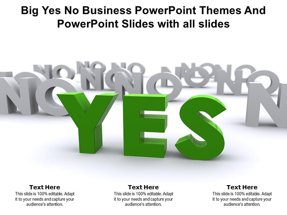 Big yes no business powerpoint themes and powerpoint slides with all slides Slide01
