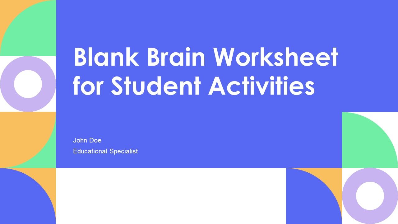 Empty Brain Learning Blank Brain Worksheet For Student Activities PPT Slides AT