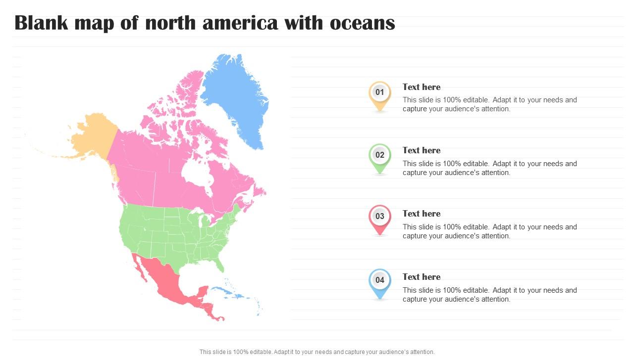 blank-map-of-north-america-with-oceans-ppt-template for Free Printable Map North America Blank Map Of North America With Oceans PPT Template for Free Printable Map North America