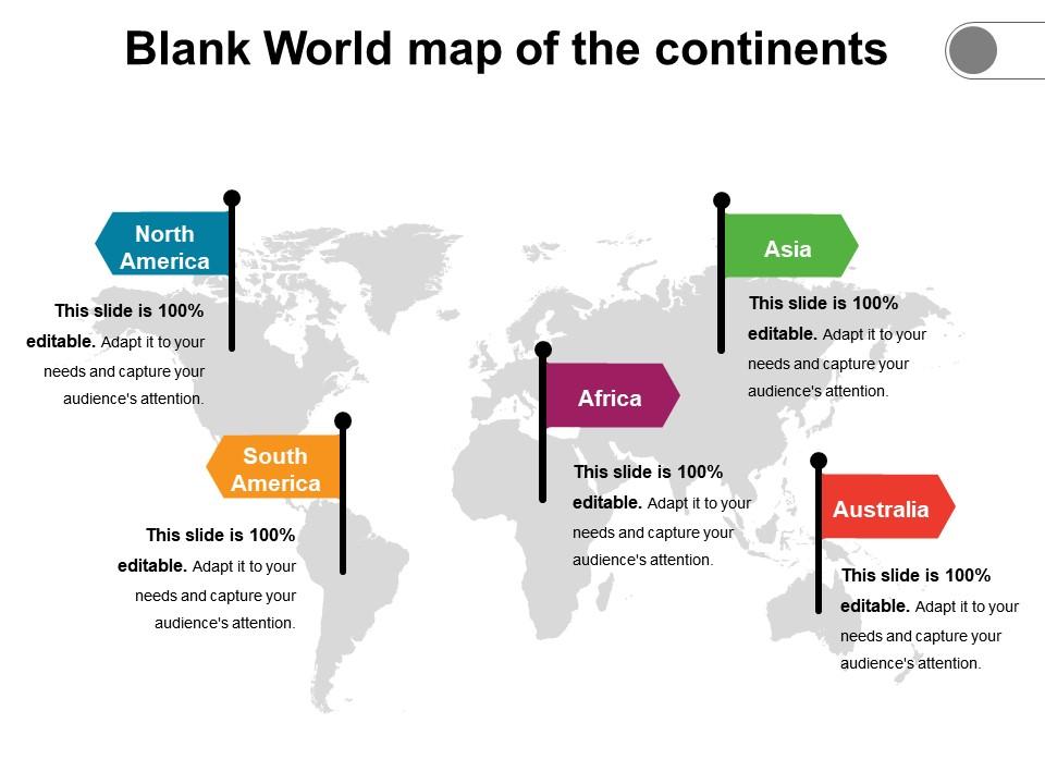 Blank world map of the continents Slide01