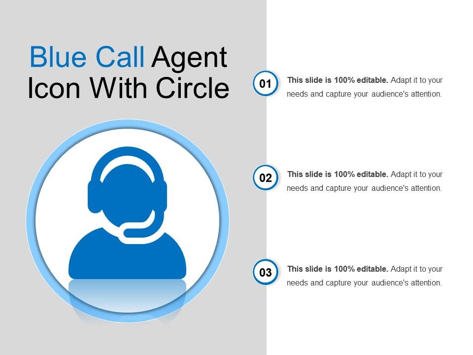 Blue call agent icon with circle Slide00