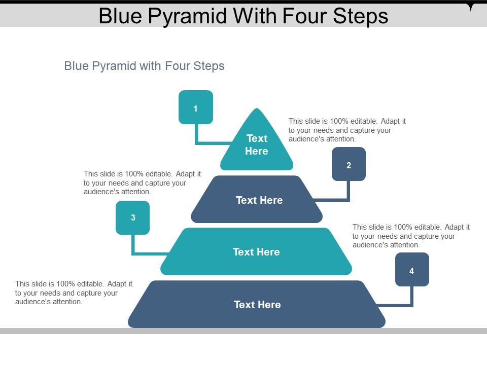 Blue Pyramid With Four Steps | PowerPoint Presentation Designs | Slide ...