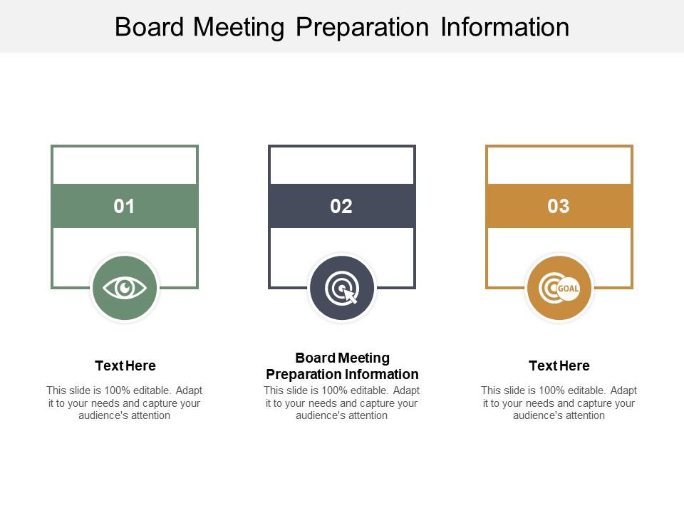 Board meeting preparation information ppt powerpoint presentation infographic template show cpb Slide01