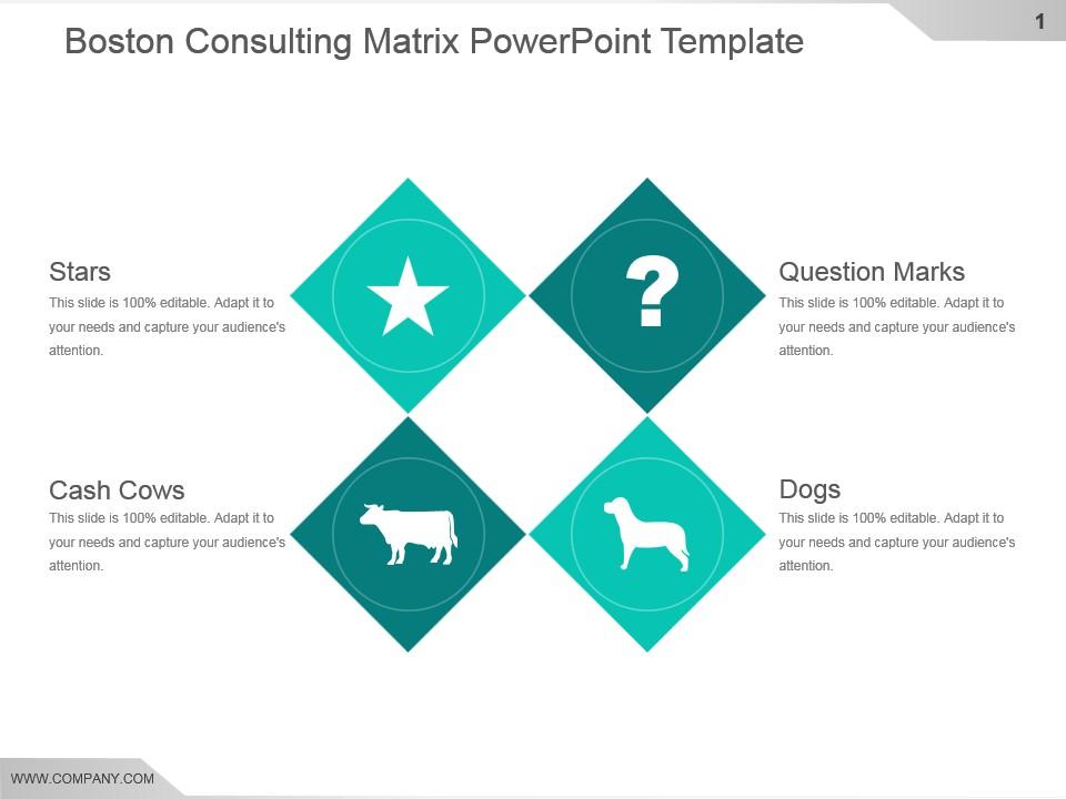 Boston consulting matrix powerpoint template Slide01
