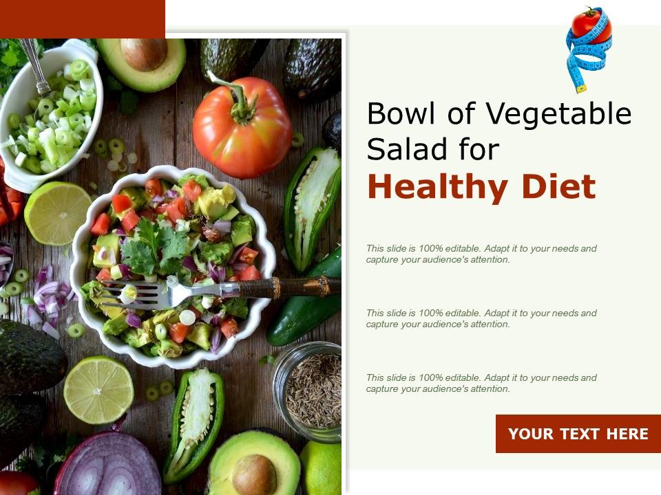 Bowl Of Vegetable Salad For Healthy Diet Presentation Graphics