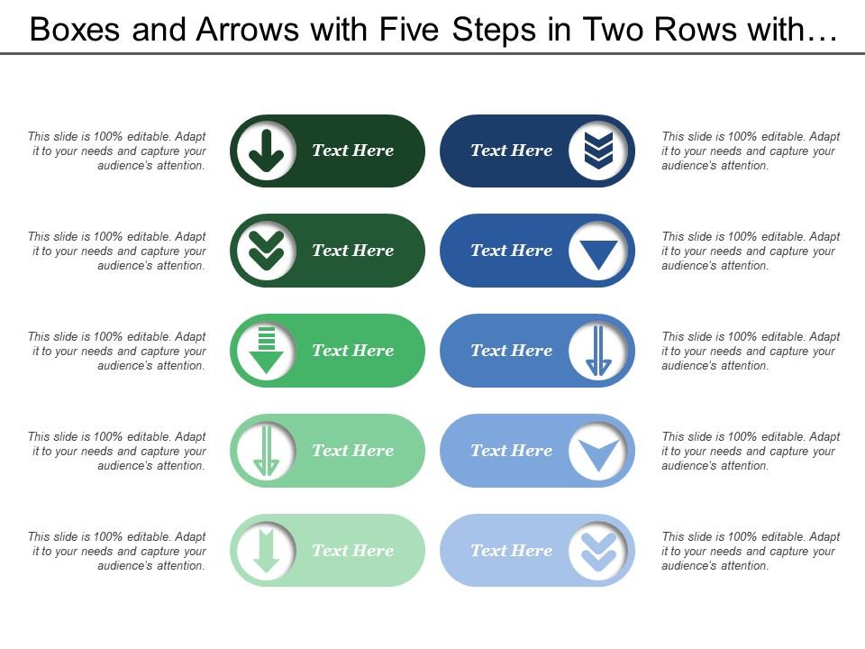 boxes_and_arrows_with_five_steps_in_two_rows_with_a_comparison_Slide01