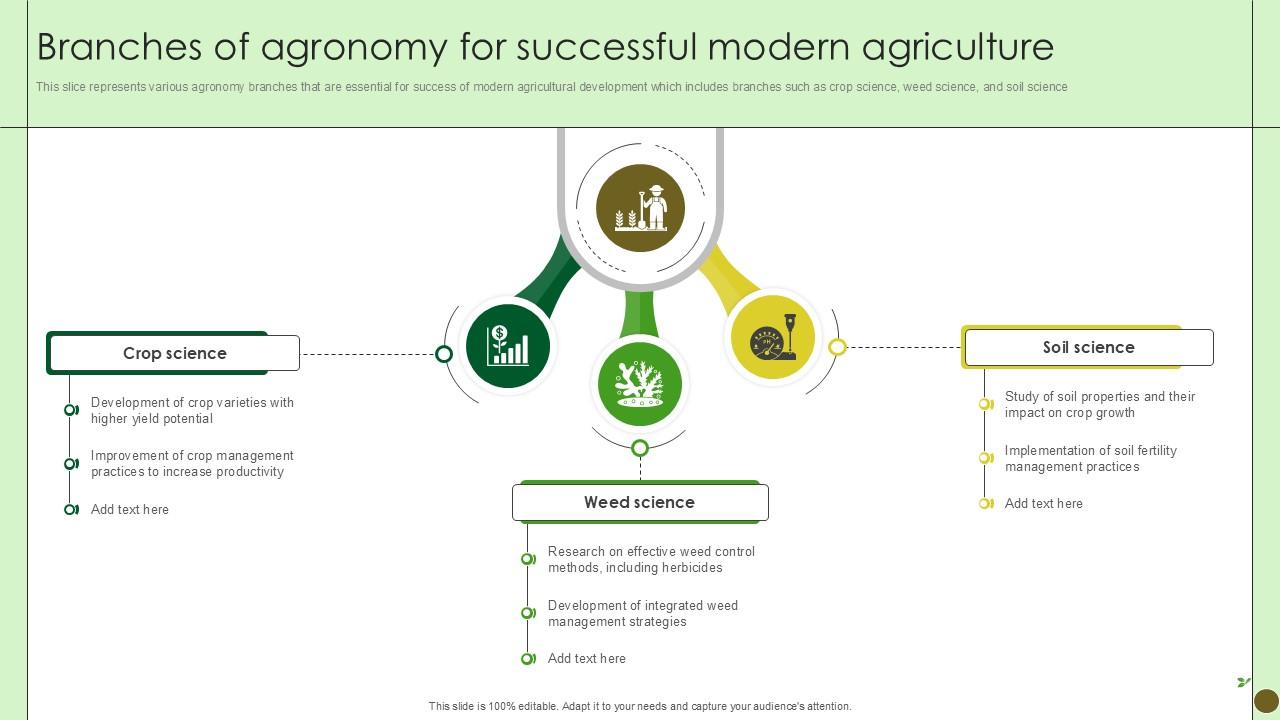 Branches Of Agronomy For Successful Modern Agriculture Ppt Example PPT Presentation