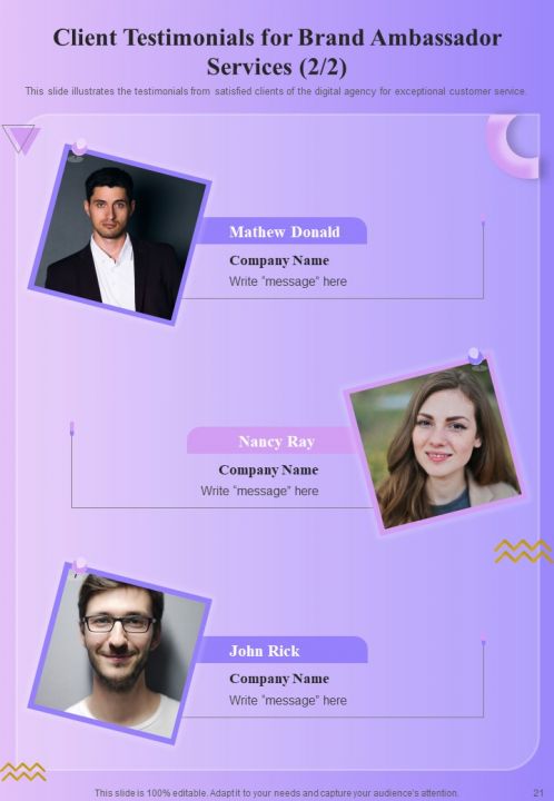 Brand Ambassador Proposal Template Report Sample Example Document PPT