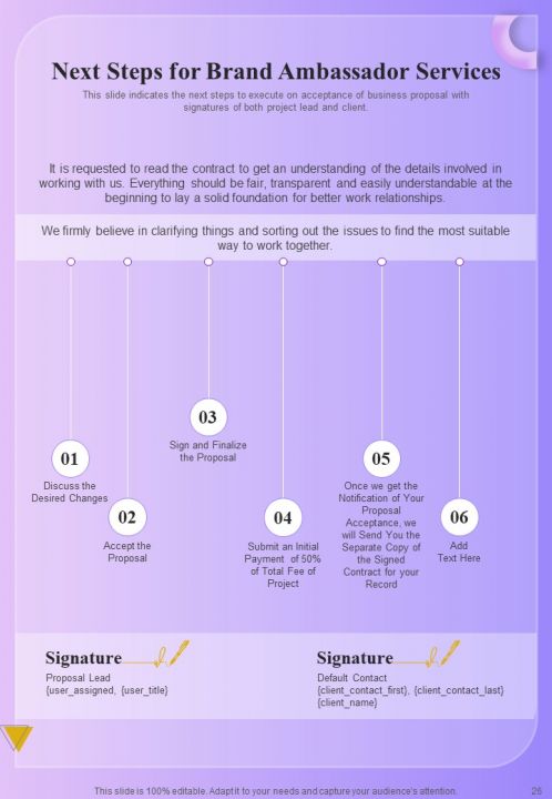 Brand Ambassador Proposal Template Report Sample Example Document PPT