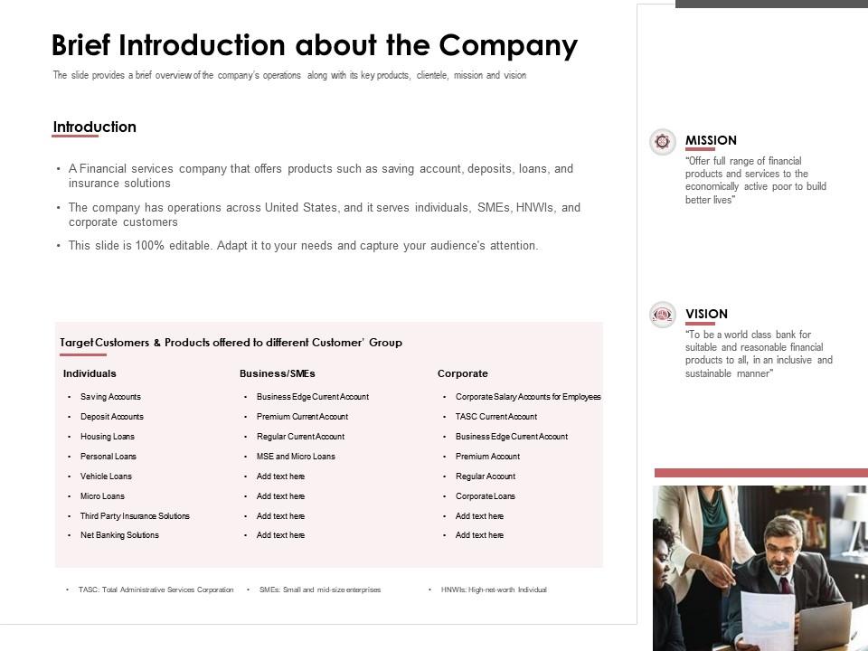brief company presentation example