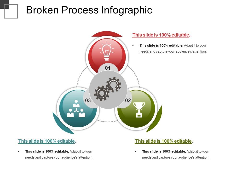 Broken Process Infographic Templates PowerPoint Slides PPT