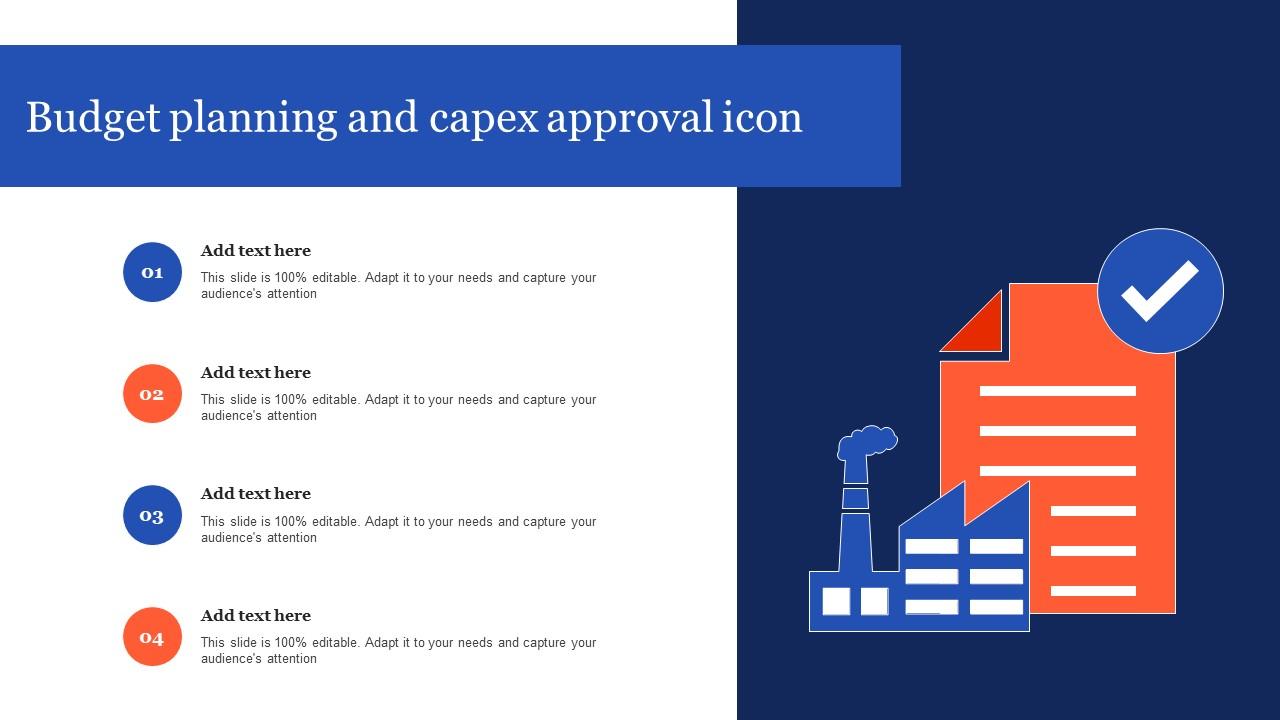 Budget Planning And Capex Approval Icon PPT Template