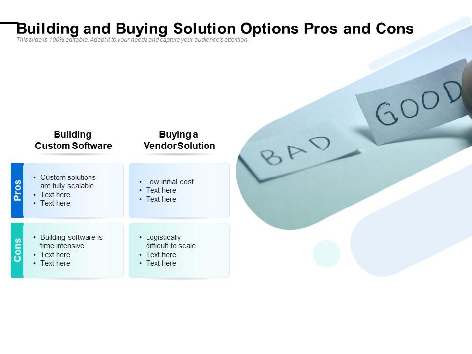 Building and buying solution options pros and cons Slide01