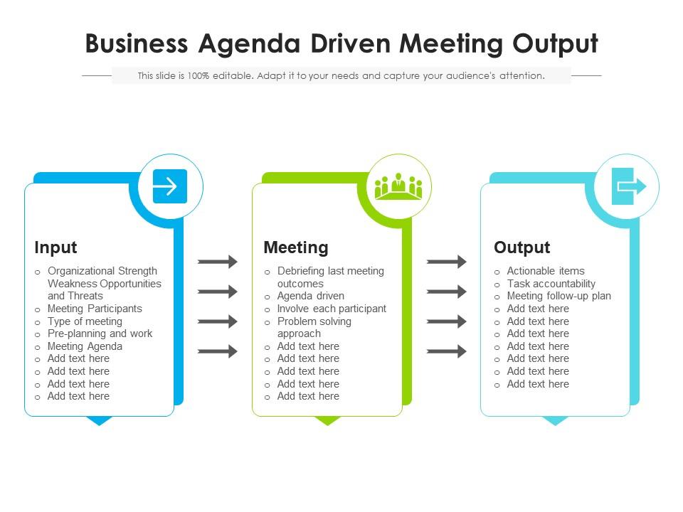 Business Agenda Driven Meeting Output Presentation Graphics