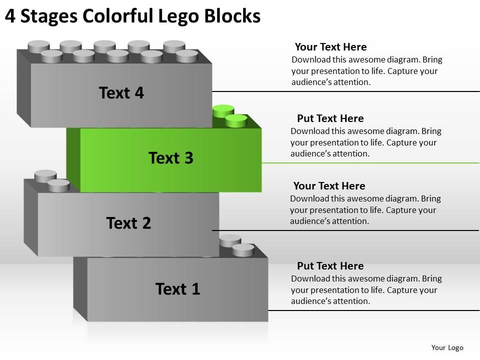 Business Analysis Diagrams 4 Stages Colorful Lego Blocks Powerpoint ...