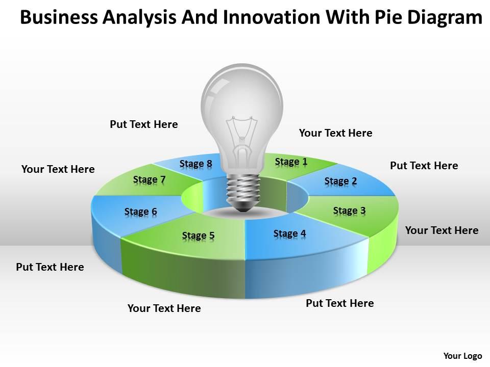 Business architecture diagram analysis and innovation with pie powerpoint templates Slide00
