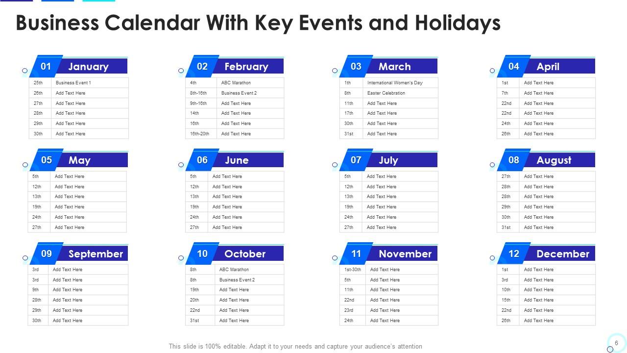 Business Calendar PowerPoint PPT Template Bundles | Presentation Graphics |  Presentation PowerPoint Example | Slide Templates