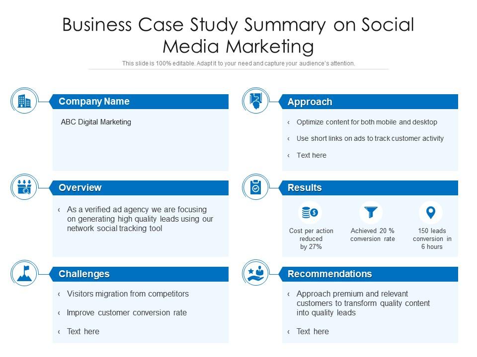 Business case study summary on social media marketing Presentation