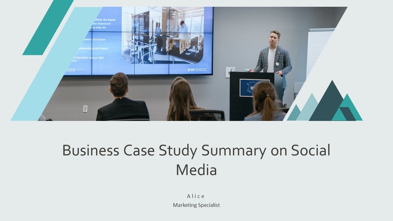 Facebook Case Study Slideshow Business Case Study Summary On Social Media PPT Mockup AT