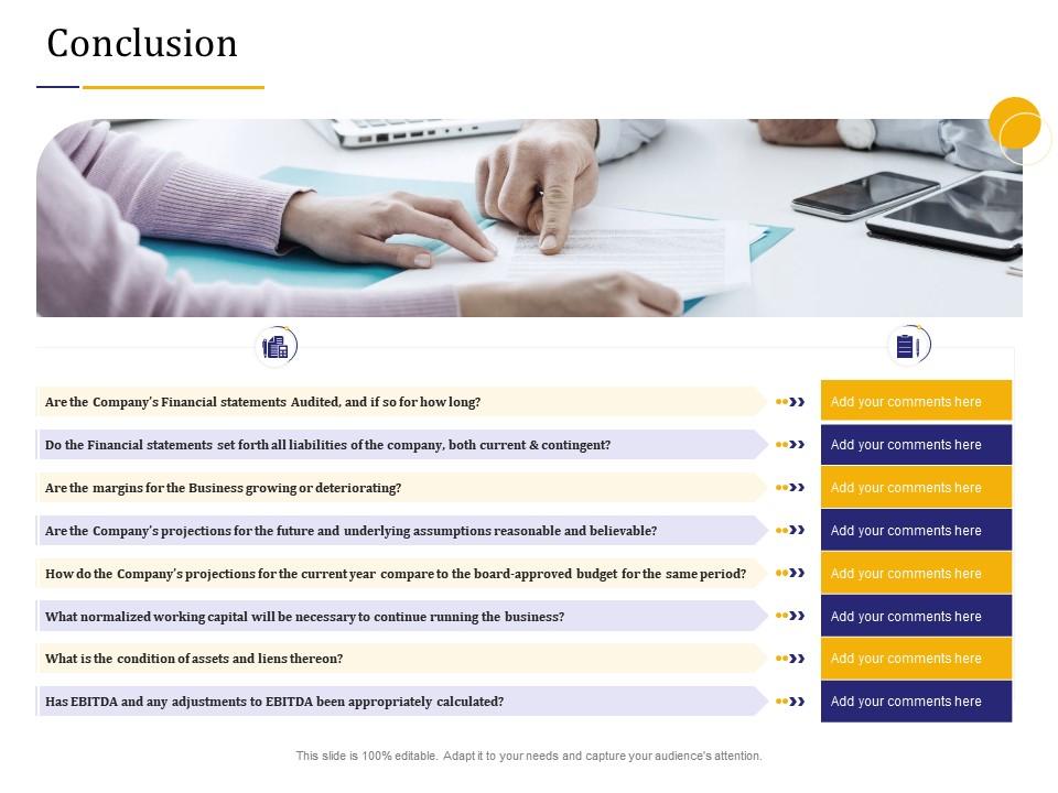 Business due diligence conclusion ppt powerpoint presentation styles elements Slide00