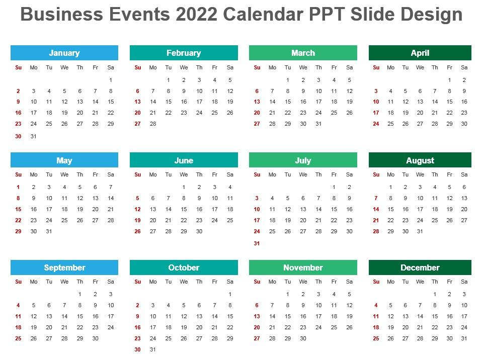 Events Calendar 2022 Business Events 2022 Calendar Ppt Slide Design | Powerpoint Templates  Backgrounds | Template Ppt Graphics | Presentation Themes Templates