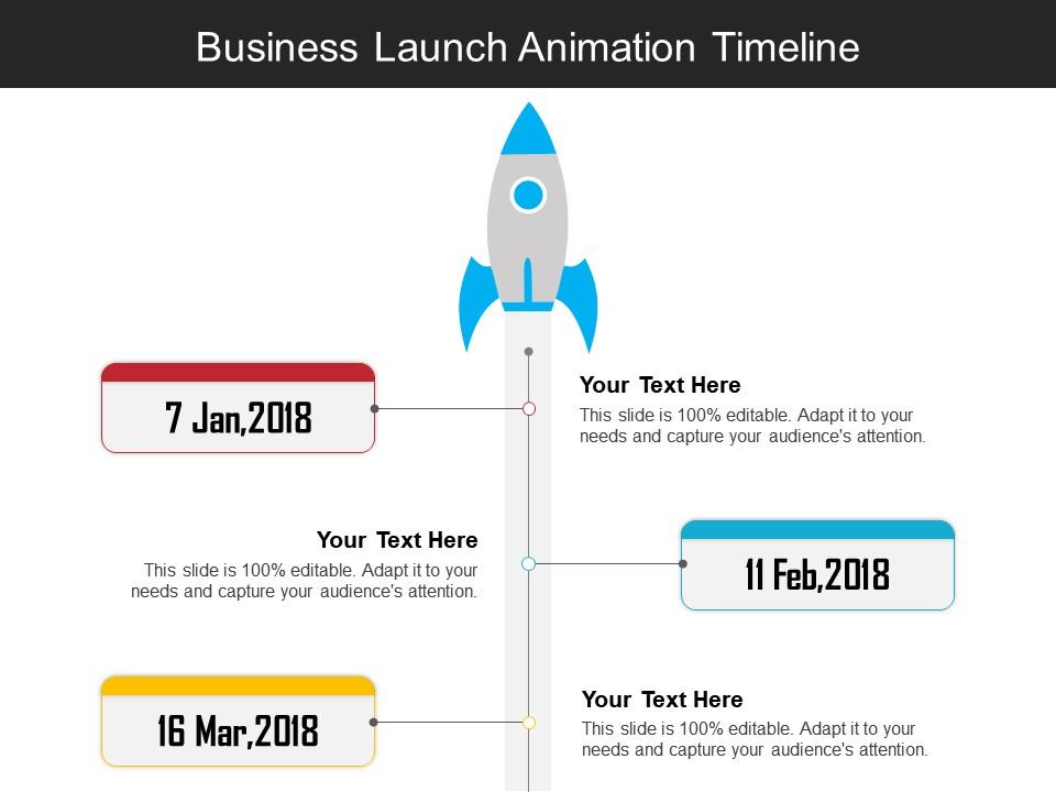 Business Launch Animation Timeline | Presentation Graphics | Presentation  PowerPoint Example | Slide Templates