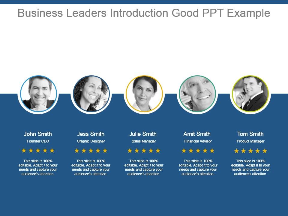 Business leaders introduction good ppt example Slide00