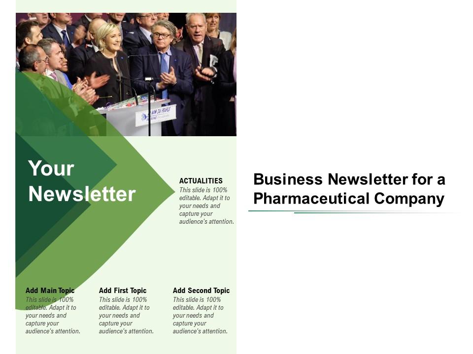 Business newsletter for a pharmaceutical company Slide00