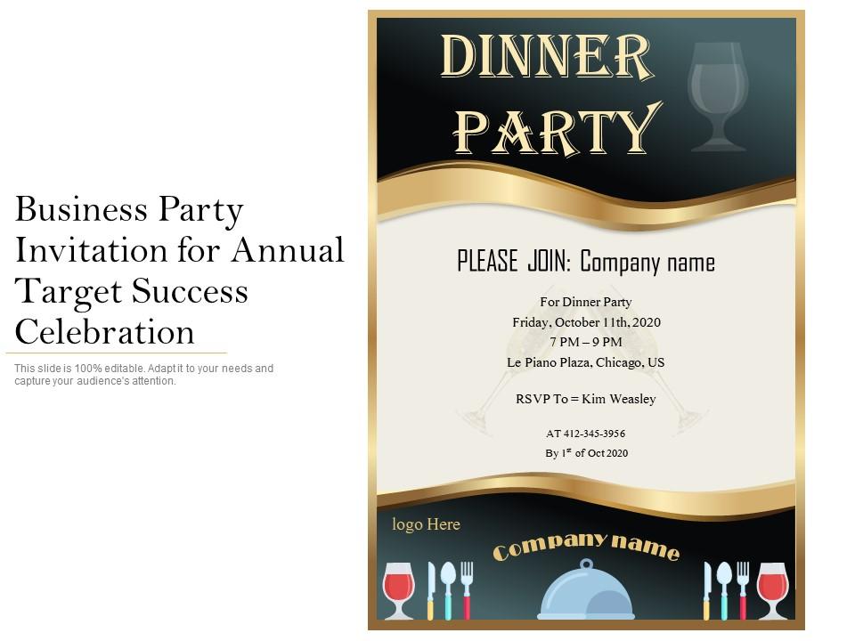Business Party Invitation For Annual Target Success Celebration