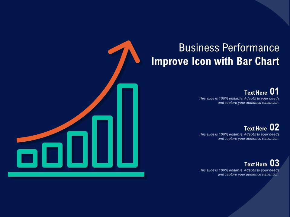 Business Performance Improve Icon With Bar Chart | PowerPoint Slides Diagrams | Themes for PPT | Presentations Graphic Ideas