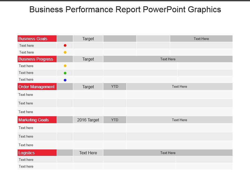 Business performance report powerpoint graphics Slide00
