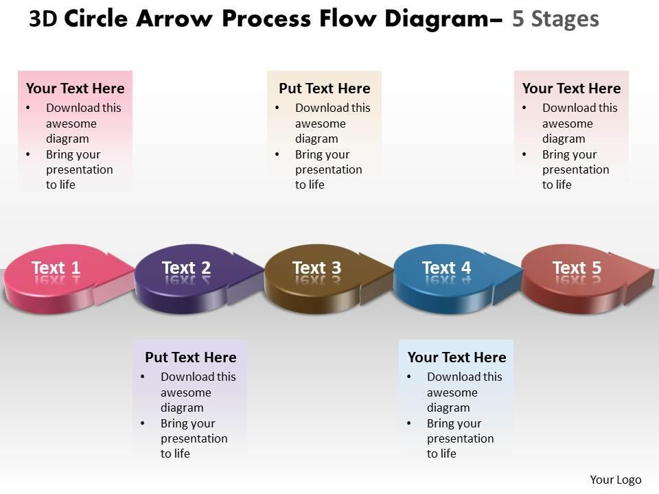 Business powerpoint templates 3d circle arrow process flow diagram sales ppt slides Slide00