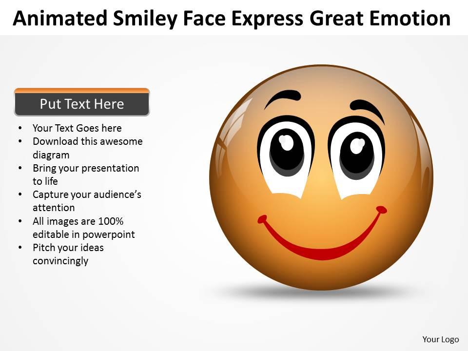 Business powerpoint templates animated smiley face express great emotion sales ppt slides Slide01